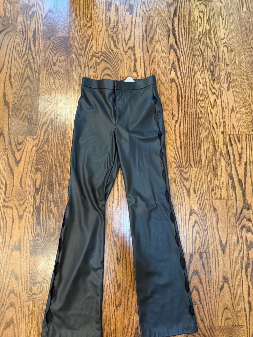 Zara Bootcut Faux Leather Cutout Pants